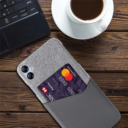 For Samsung Galaxy A05 4G Case Slim-Fit Cloth+PU+PC Phone Protector with Card Slot