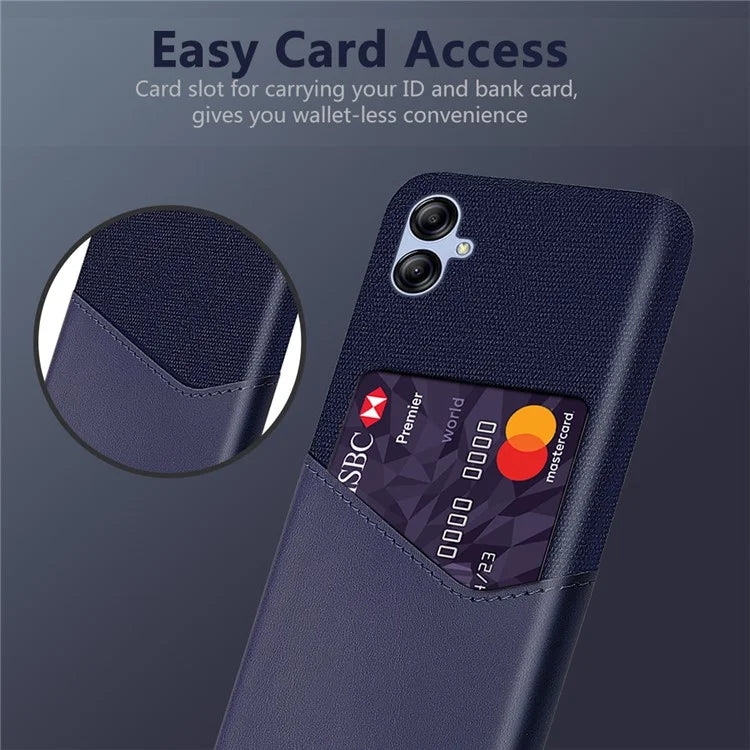 For Samsung Galaxy A05 4G Case Slim-Fit Cloth+PU+PC Phone Protector with Card Slot