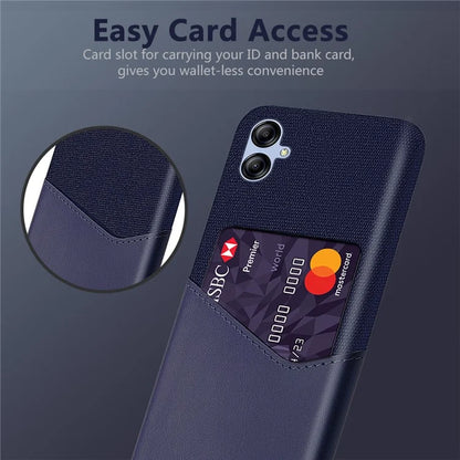 For Samsung Galaxy A05 4G Case Slim-Fit Cloth+PU+PC Phone Protector with Card Slot