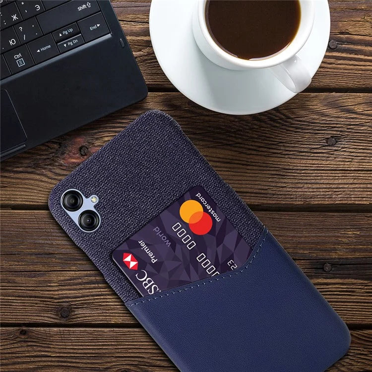 For Samsung Galaxy A05 4G Case Slim-Fit Cloth+PU+PC Phone Protector with Card Slot