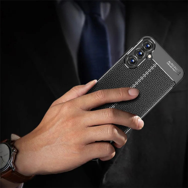 For Samsung Galaxy A25 5G (Global) (161.0 x 76.5 x 8.3mm) Case Litchi Texture TPU Shockproof Shell Phone Cover