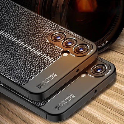 For Samsung Galaxy A25 5G (Global) (161.0 x 76.5 x 8.3mm) Case Litchi Texture TPU Shockproof Shell Phone Cover