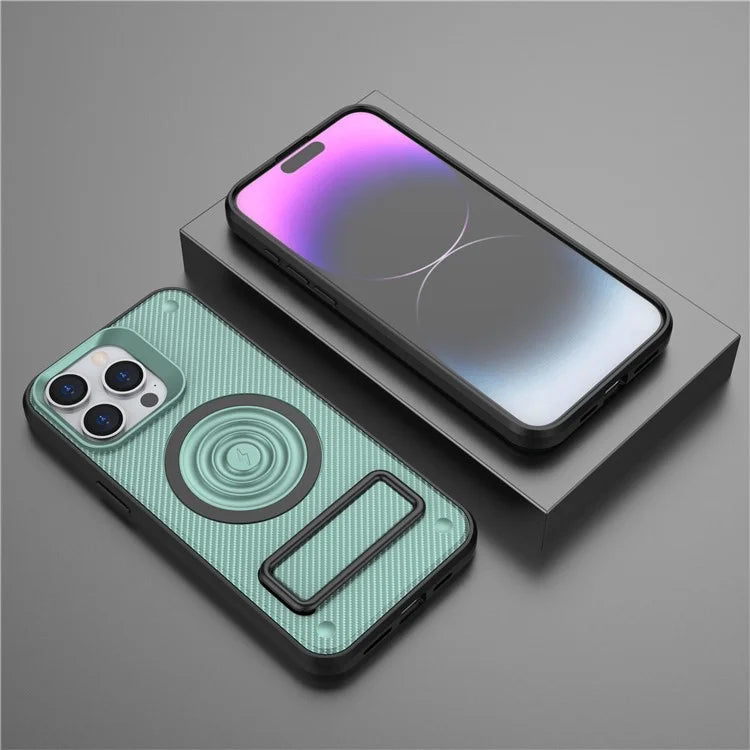 For iPhone 14 Pro Max Case Kickstand PC+TPU Magnetic Phone Cover