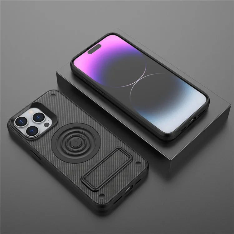 For iPhone 14 Pro Max Case Kickstand PC+TPU Magnetic Phone Cover