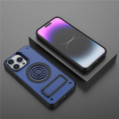 For iPhone 14 Pro Max Case Kickstand PC+TPU Magnetic Phone Cover