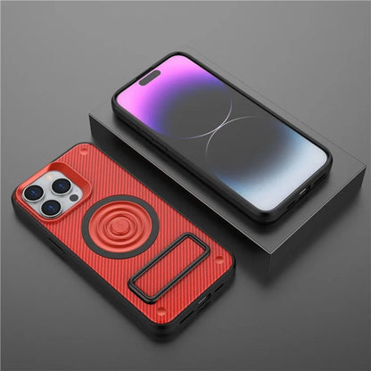 For iPhone 14 Pro Max Case Kickstand PC+TPU Magnetic Phone Cover