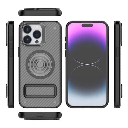 For iPhone 14 Pro Max Case Kickstand PC+TPU Magnetic Phone Cover