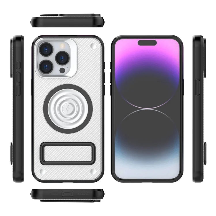 For iPhone 14 Pro Max Case Kickstand PC+TPU Magnetic Phone Cover