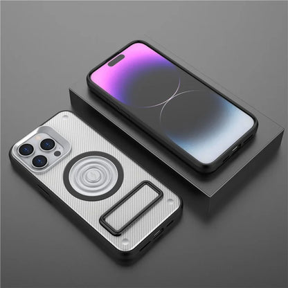 For iPhone 14 Pro Max Case Kickstand PC+TPU Magnetic Phone Cover