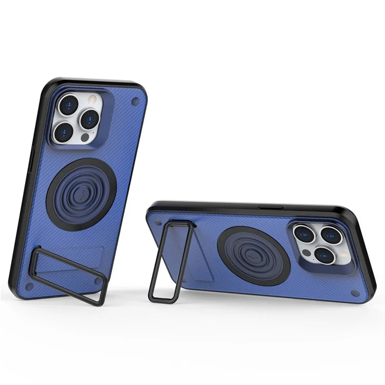 For iPhone 15 Pro Max Kickstand Case PC+TPU Phone Cover Compatible with MagSafe