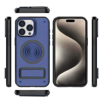For iPhone 15 Pro Max Kickstand Case PC+TPU Phone Cover Compatible with MagSafe