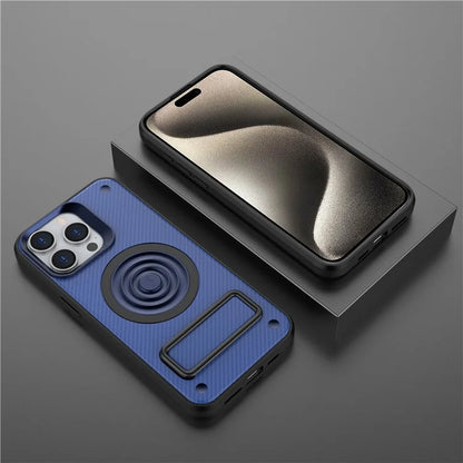For iPhone 15 Pro Max Kickstand Case PC+TPU Phone Cover Compatible with MagSafe