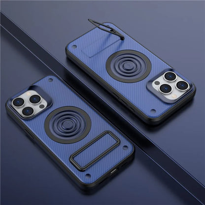 For iPhone 15 Pro Max Kickstand Case PC+TPU Phone Cover Compatible with MagSafe