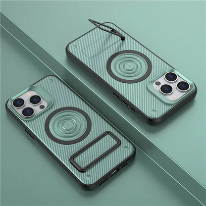 For iPhone 15 Pro Max Kickstand Case PC+TPU Phone Cover Compatible with MagSafe
