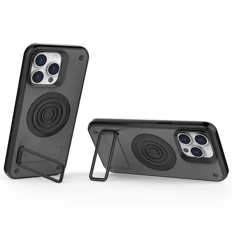 For iPhone 15 Pro Max Kickstand Case PC+TPU Phone Cover Compatible with MagSafe