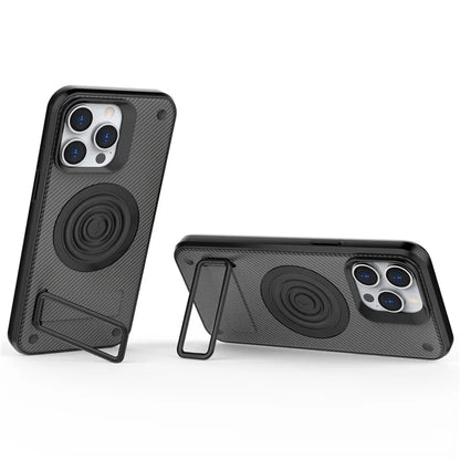 For iPhone 15 Pro Max Kickstand Case PC+TPU Phone Cover Compatible with MagSafe