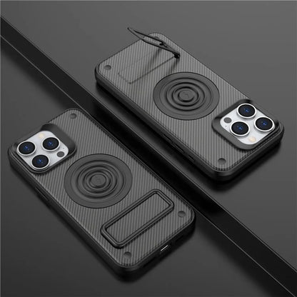 For iPhone 15 Pro Max Kickstand Case PC+TPU Phone Cover Compatible with MagSafe