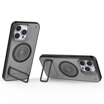 For iPhone 15 Pro Max Kickstand Case PC+TPU Phone Cover Compatible with MagSafe