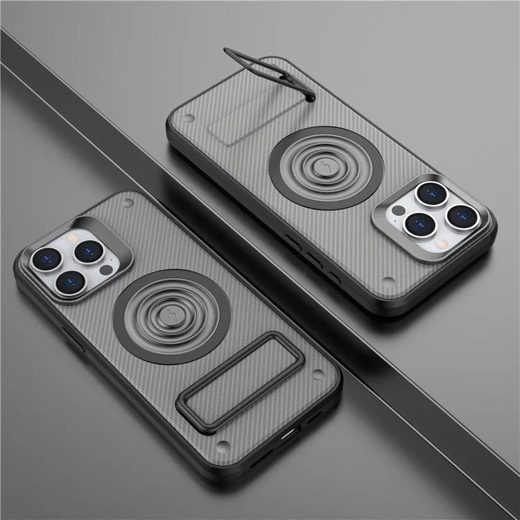 For iPhone 15 Pro Max Kickstand Case PC+TPU Phone Cover Compatible with MagSafe