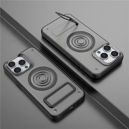 For iPhone 15 Pro Max Kickstand Case PC+TPU Phone Cover Compatible with MagSafe