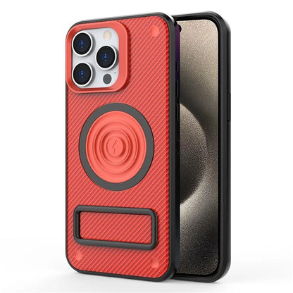 For iPhone 15 Pro Max Kickstand Case PC+TPU Phone Cover Compatible with MagSafe