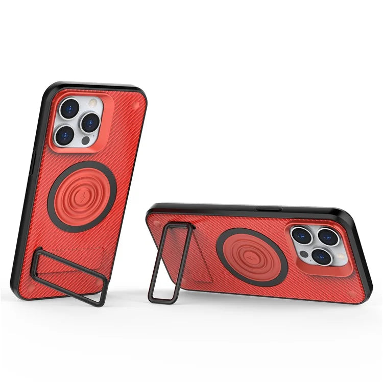 For iPhone 15 Pro Max Kickstand Case PC+TPU Phone Cover Compatible with MagSafe
