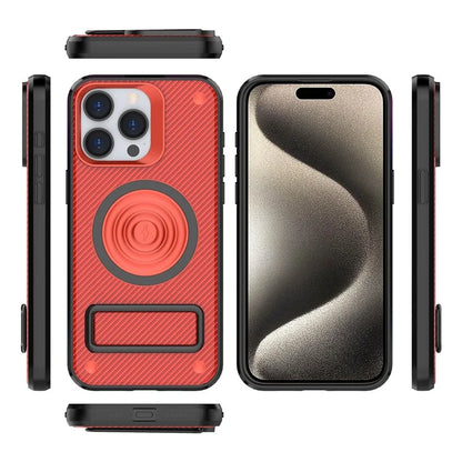 For iPhone 15 Pro Max Kickstand Case PC+TPU Phone Cover Compatible with MagSafe