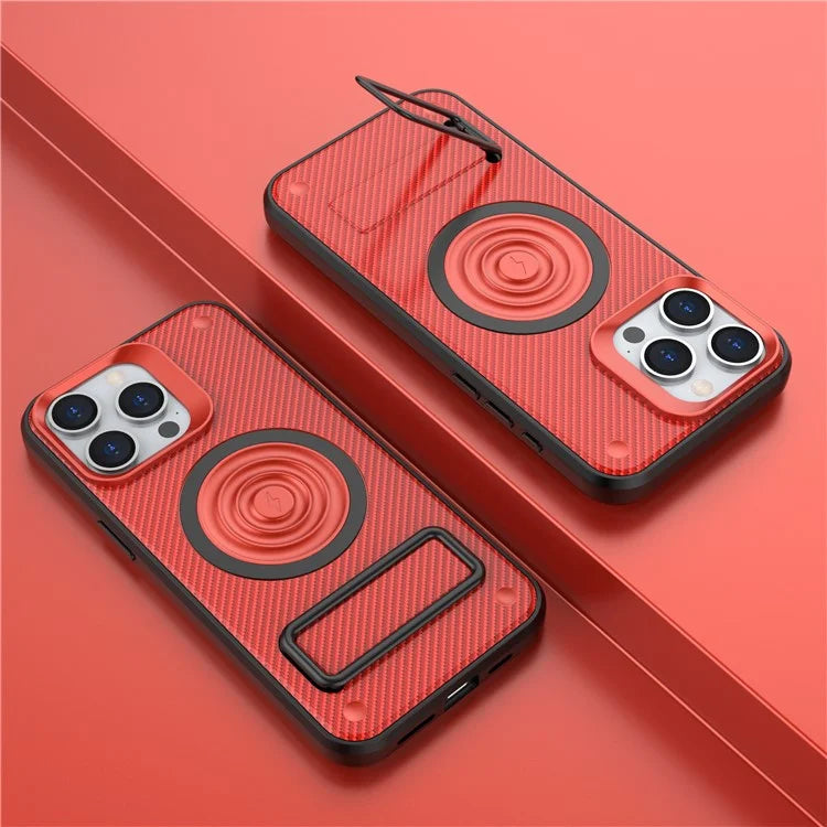 For iPhone 15 Pro Max Kickstand Case PC+TPU Phone Cover Compatible with MagSafe