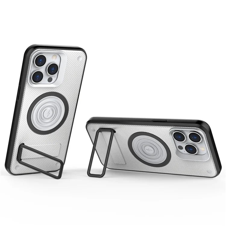 For iPhone 15 Pro Max Kickstand Case PC+TPU Phone Cover Compatible with MagSafe