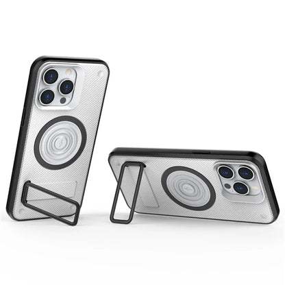 For iPhone 15 Pro Max Kickstand Case PC+TPU Phone Cover Compatible with MagSafe