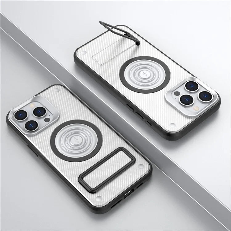 For iPhone 15 Pro Max Kickstand Case PC+TPU Phone Cover Compatible with MagSafe