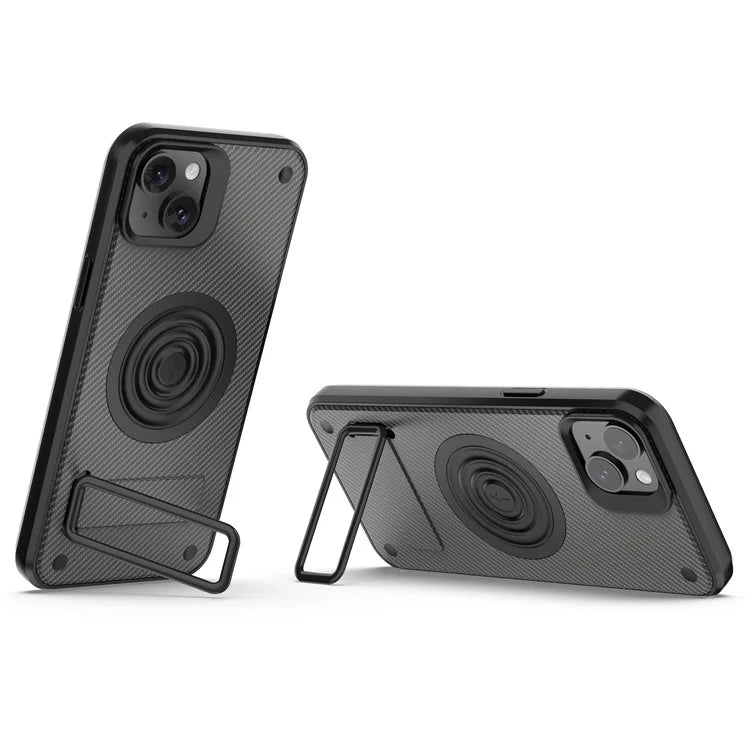 For iPhone 15 Phone Case Compatible with MagSafe Kickstand PC+TPU Cover