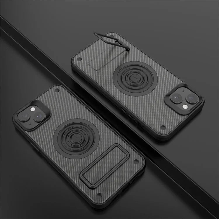 For iPhone 15 Phone Case Compatible with MagSafe Kickstand PC+TPU Cover