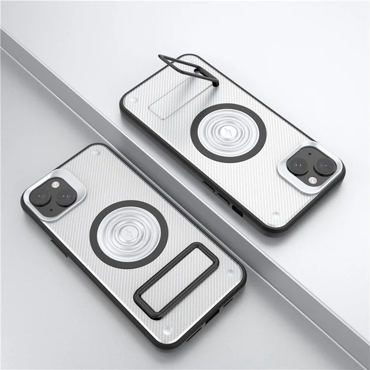 For iPhone 15 Phone Case Compatible with MagSafe Kickstand PC+TPU Cover