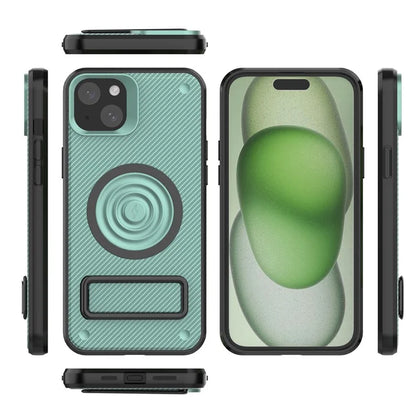 For iPhone 15 Phone Case Compatible with MagSafe Kickstand PC+TPU Cover