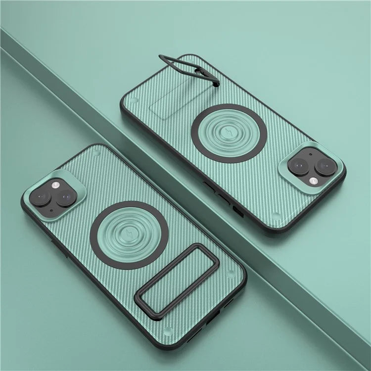 For iPhone 15 Phone Case Compatible with MagSafe Kickstand PC+TPU Cover