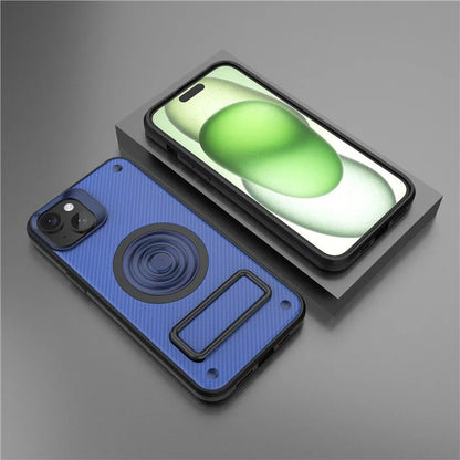 For iPhone 15 Phone Case Compatible with MagSafe Kickstand PC+TPU Cover