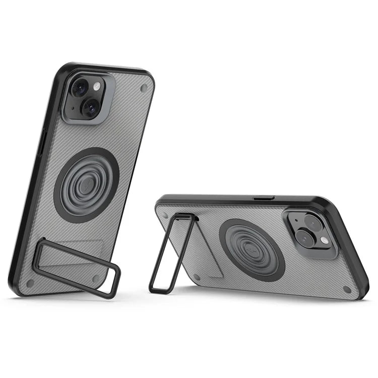 For iPhone 15 Phone Case Compatible with MagSafe Kickstand PC+TPU Cover