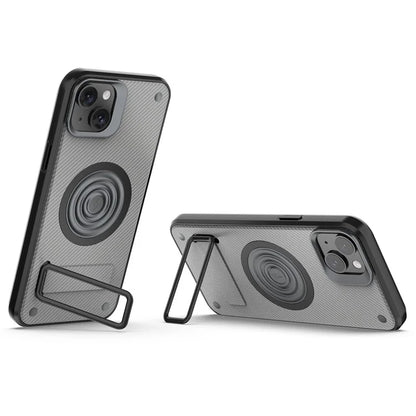 For iPhone 15 Phone Case Compatible with MagSafe Kickstand PC+TPU Cover