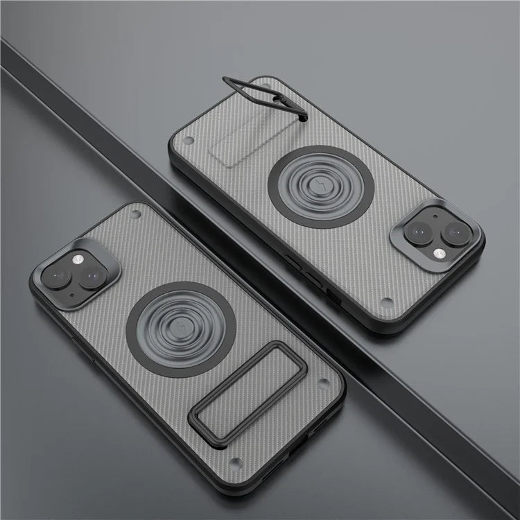 For iPhone 15 Phone Case Compatible with MagSafe Kickstand PC+TPU Cover