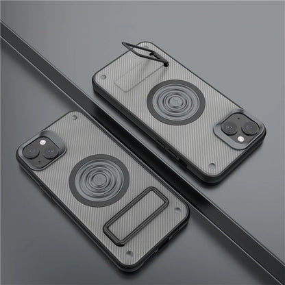 For iPhone 15 Phone Case Compatible with MagSafe Kickstand PC+TPU Cover