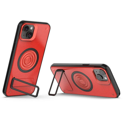 For iPhone 15 Phone Case Compatible with MagSafe Kickstand PC+TPU Cover