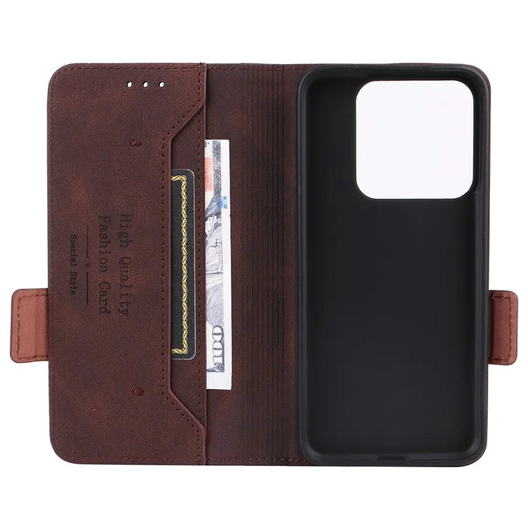 For Xiaomi 14 Case Wallet Hardware Decor PU Leather Scratch-resistant Phone Shell