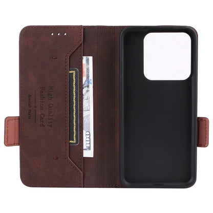 For Xiaomi 14 Case Wallet Hardware Decor PU Leather Scratch-resistant Phone Shell