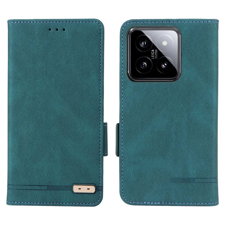 For Xiaomi 14 Case Wallet Hardware Decor PU Leather Scratch-resistant Phone Shell