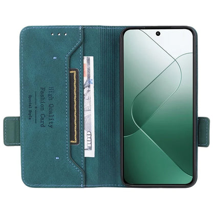 For Xiaomi 14 Case Wallet Hardware Decor PU Leather Scratch-resistant Phone Shell