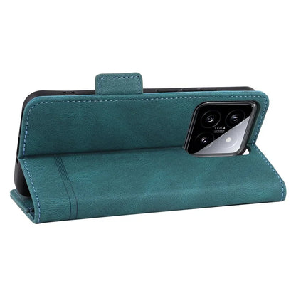 For Xiaomi 14 Case Wallet Hardware Decor PU Leather Scratch-resistant Phone Shell