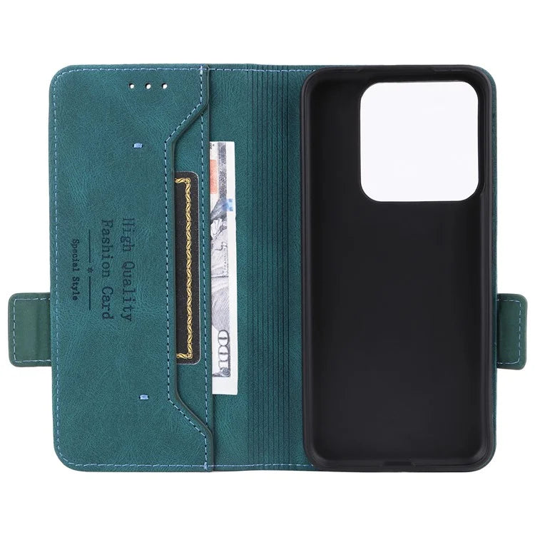For Xiaomi 14 Case Wallet Hardware Decor PU Leather Scratch-resistant Phone Shell