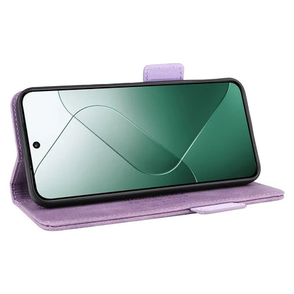 For Xiaomi 14 Case Wallet Hardware Decor PU Leather Scratch-resistant Phone Shell