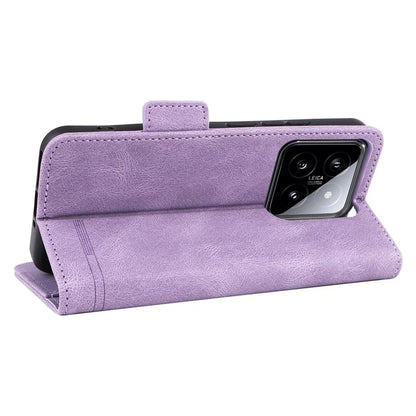 For Xiaomi 14 Case Wallet Hardware Decor PU Leather Scratch-resistant Phone Shell
